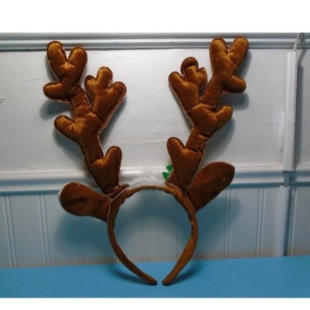 2 Pc FABRIC PLUSH REINDEER ANTLERS HEADBAND HEADDRESS 14